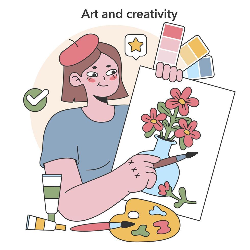 Creative expression. Flat vector illustration