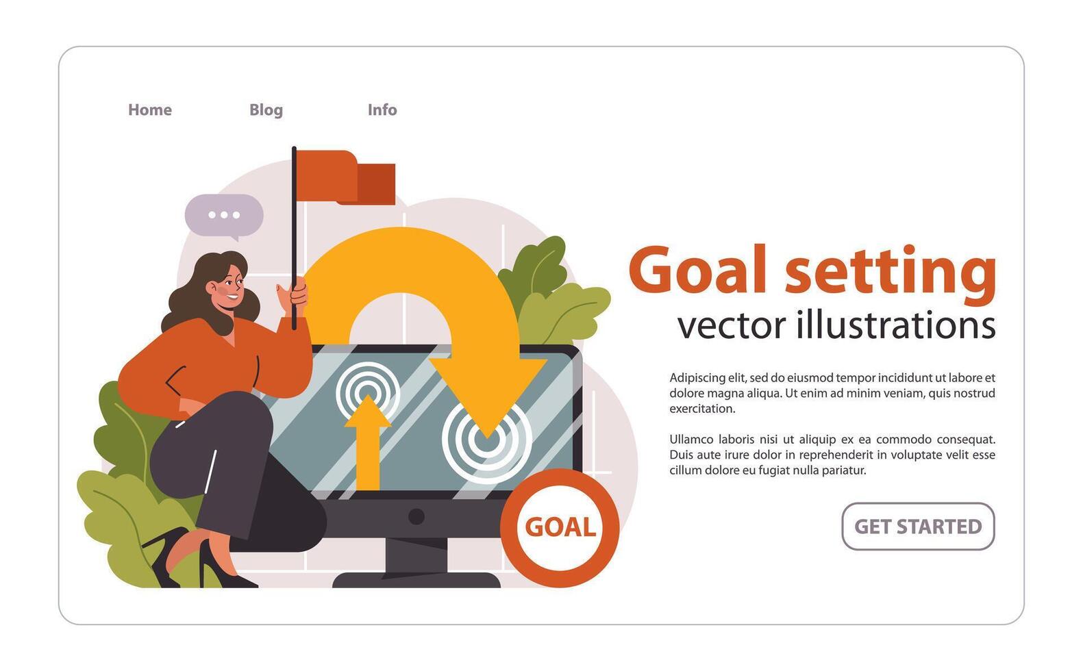 Goal Setting concept. Flat vector illustration.