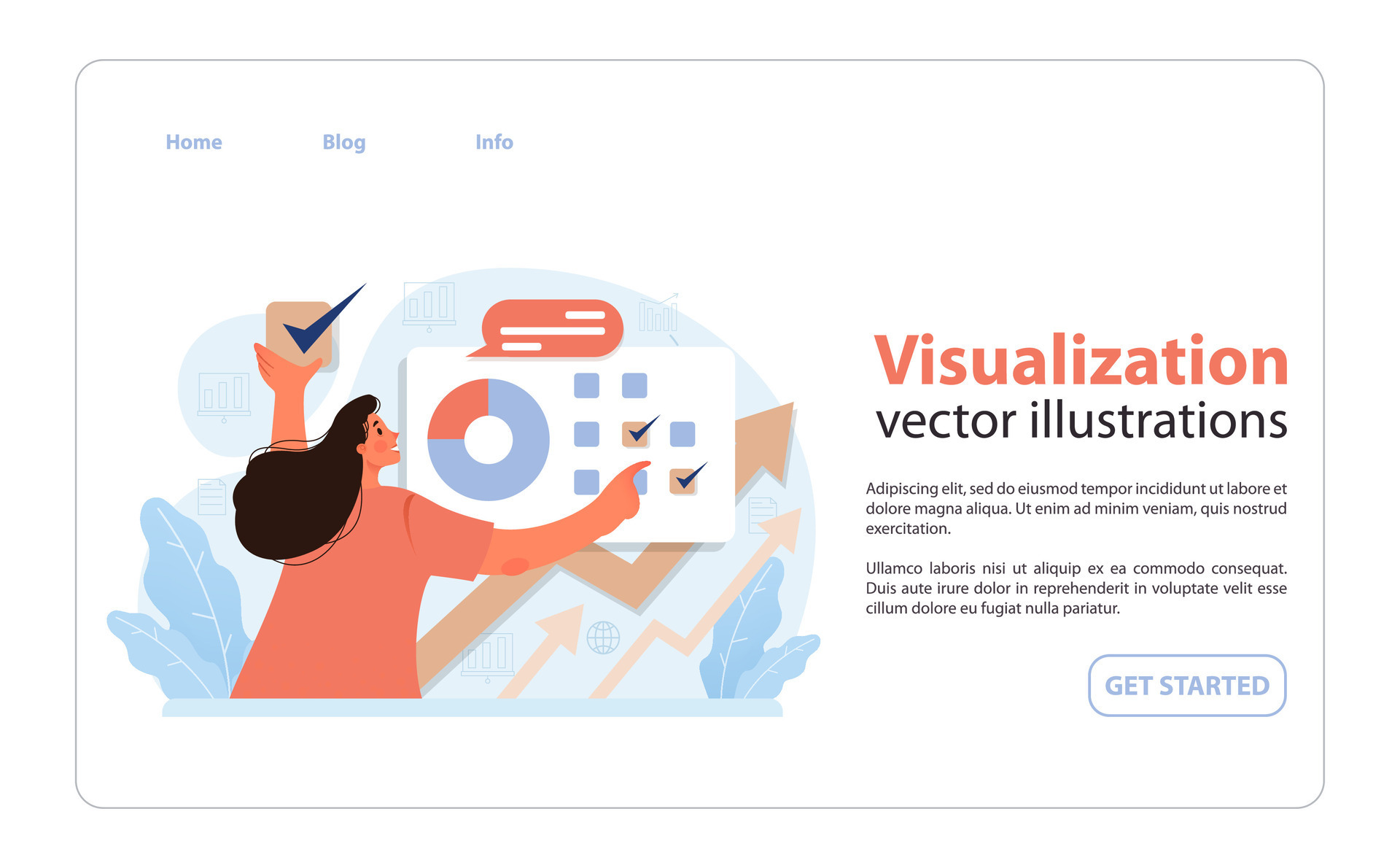 Data Visualization concept. Flat vector illustration 41173638 Vector ...