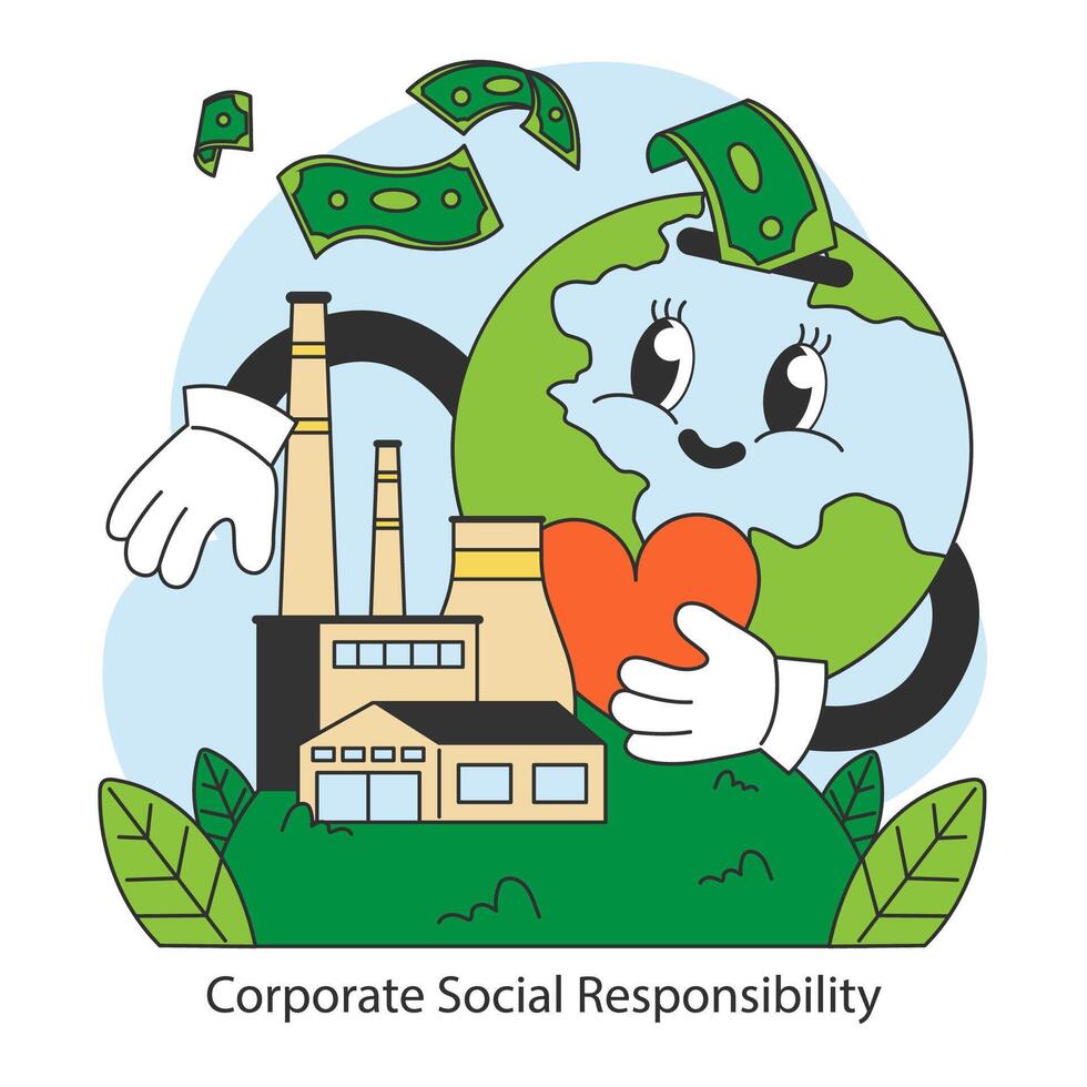 Corporate Social Responsibility concept. Flat vector illustration.