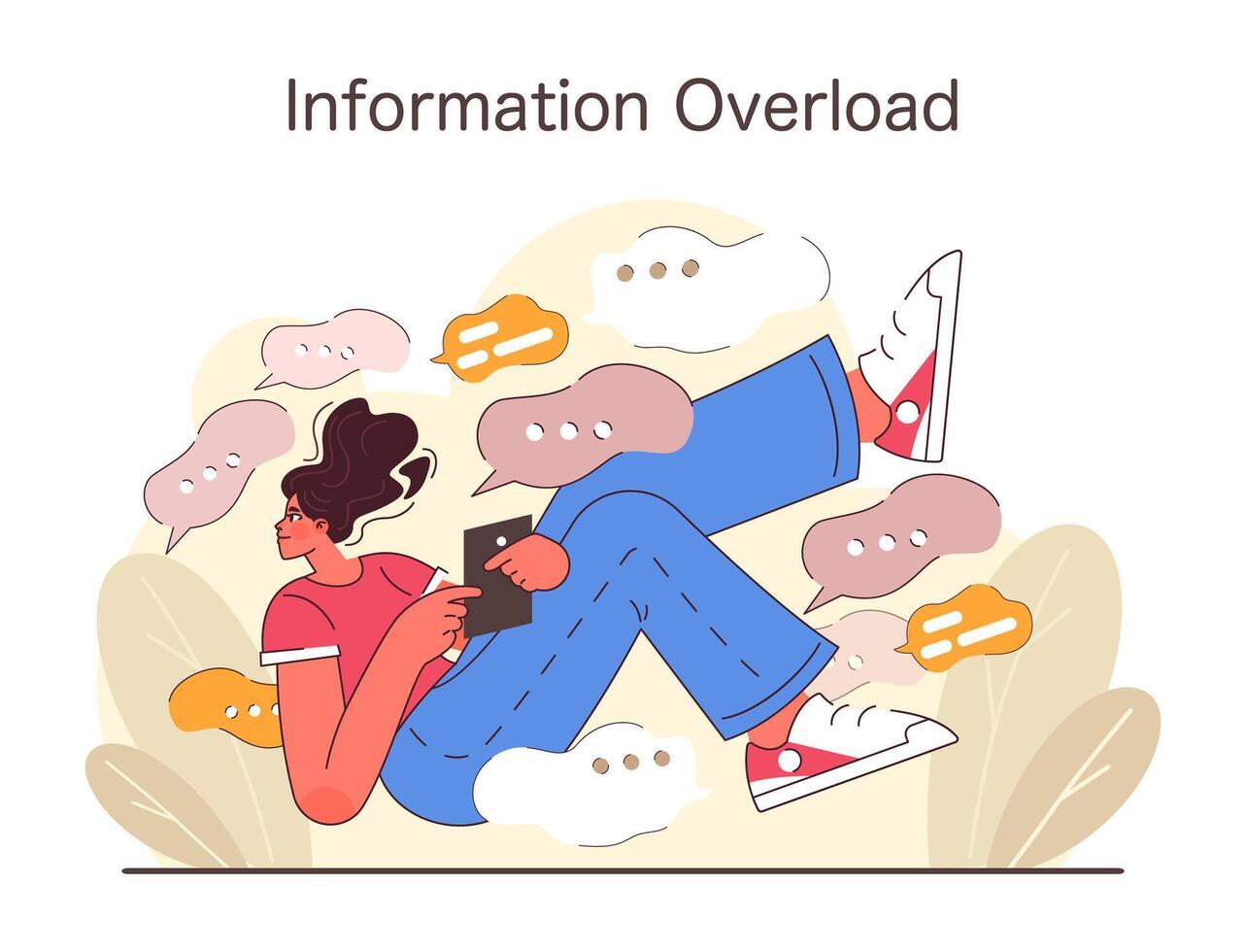 Information Overload concept. Flat vector illustration.