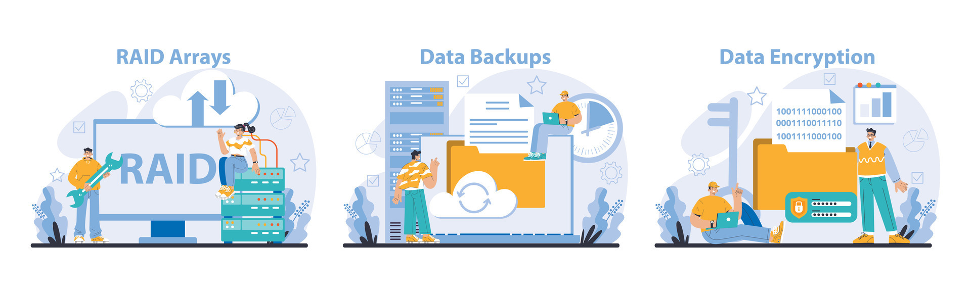 Data storage set. Flat vector illustration. 41173740 Vector Art at Vecteezy