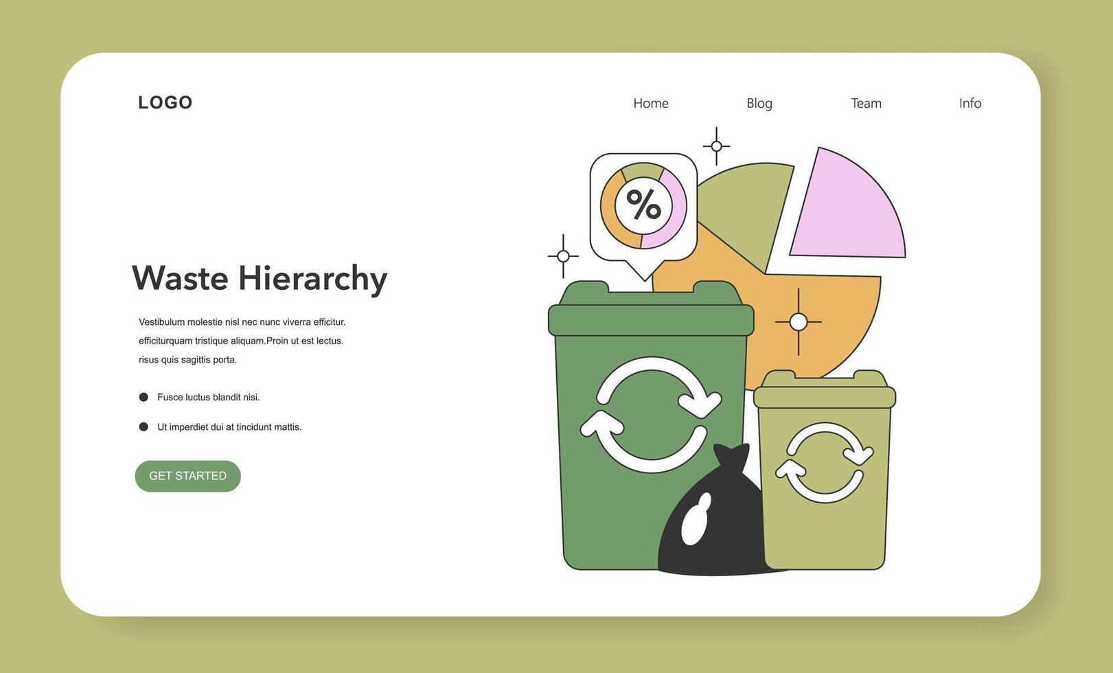 Waste Hierarchy illustration. Flat vector illustration