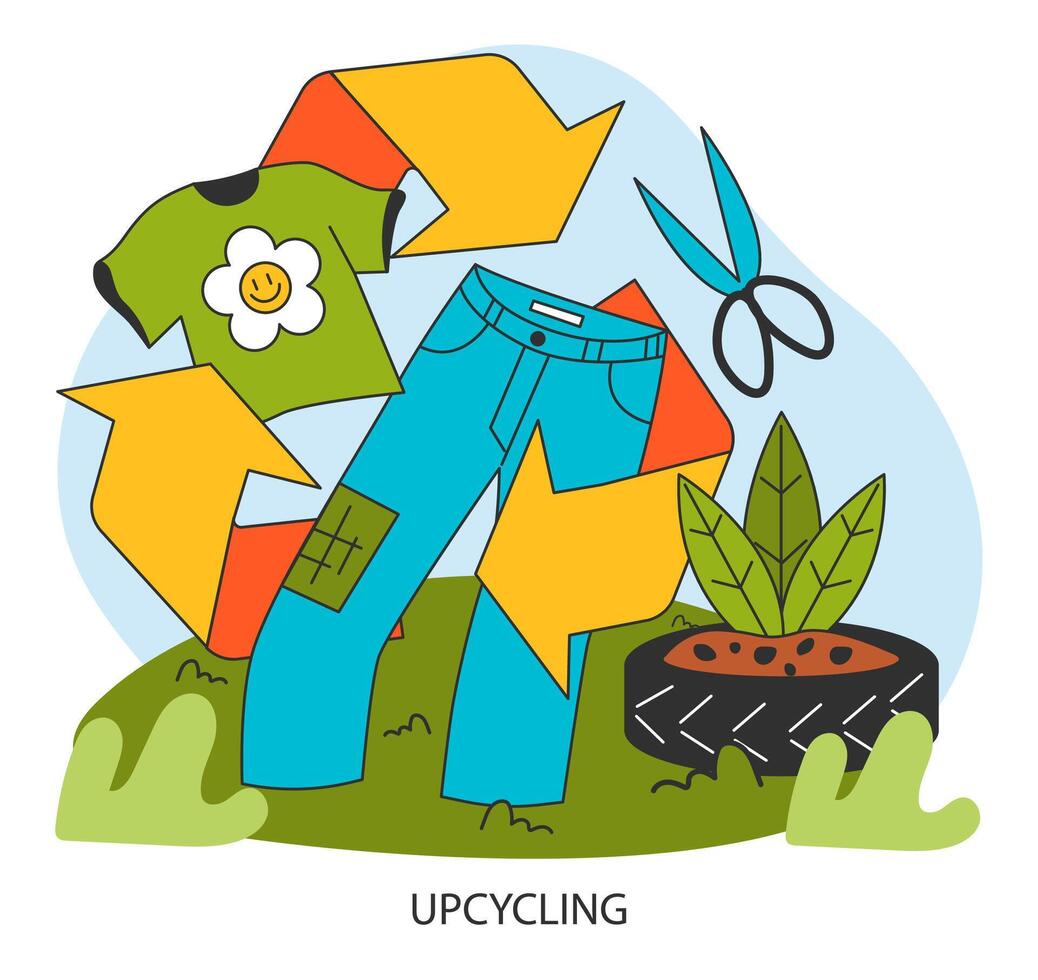 Conscious or ethical living. Sustainable development and zero waste vector