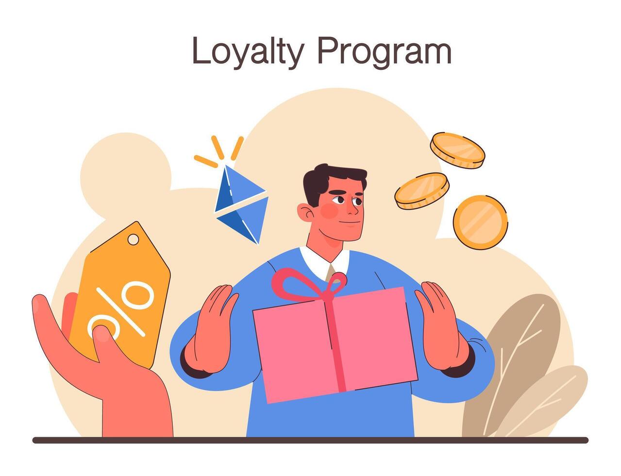 Loyalty program. Commercial program for client retention. PR campaign vector