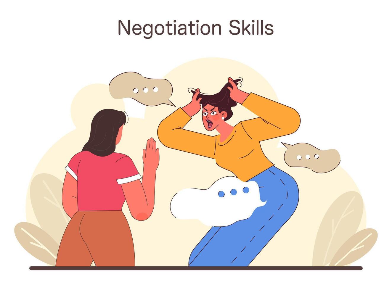 Negotiation Skills concept. Flat vector illustration