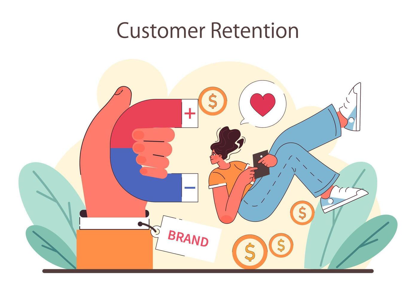 Customer Retention concept. Flat vector illustration.