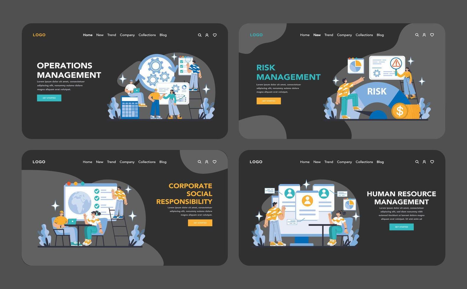 estrategia y administración concepto. plano vector ilustración.