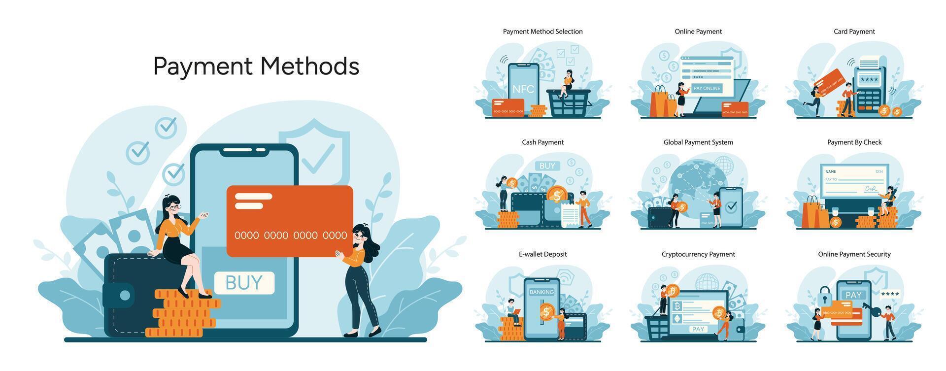 Diverse transaction options for consumers vector