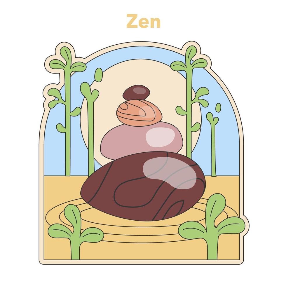 zen meditación ilustración. plano vector ilustración