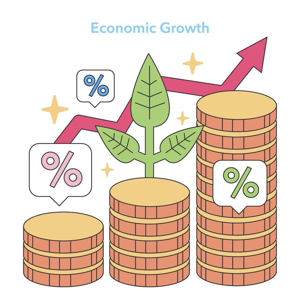 económico crecimiento concepto. plano vector ilustración.