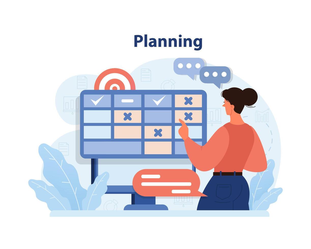 planificación concepto. plano vector ilustración