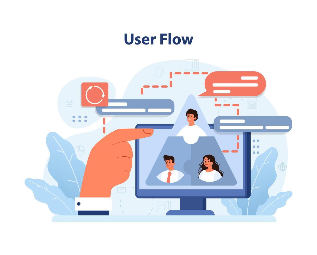 User Flow concept. Flat vector illustration