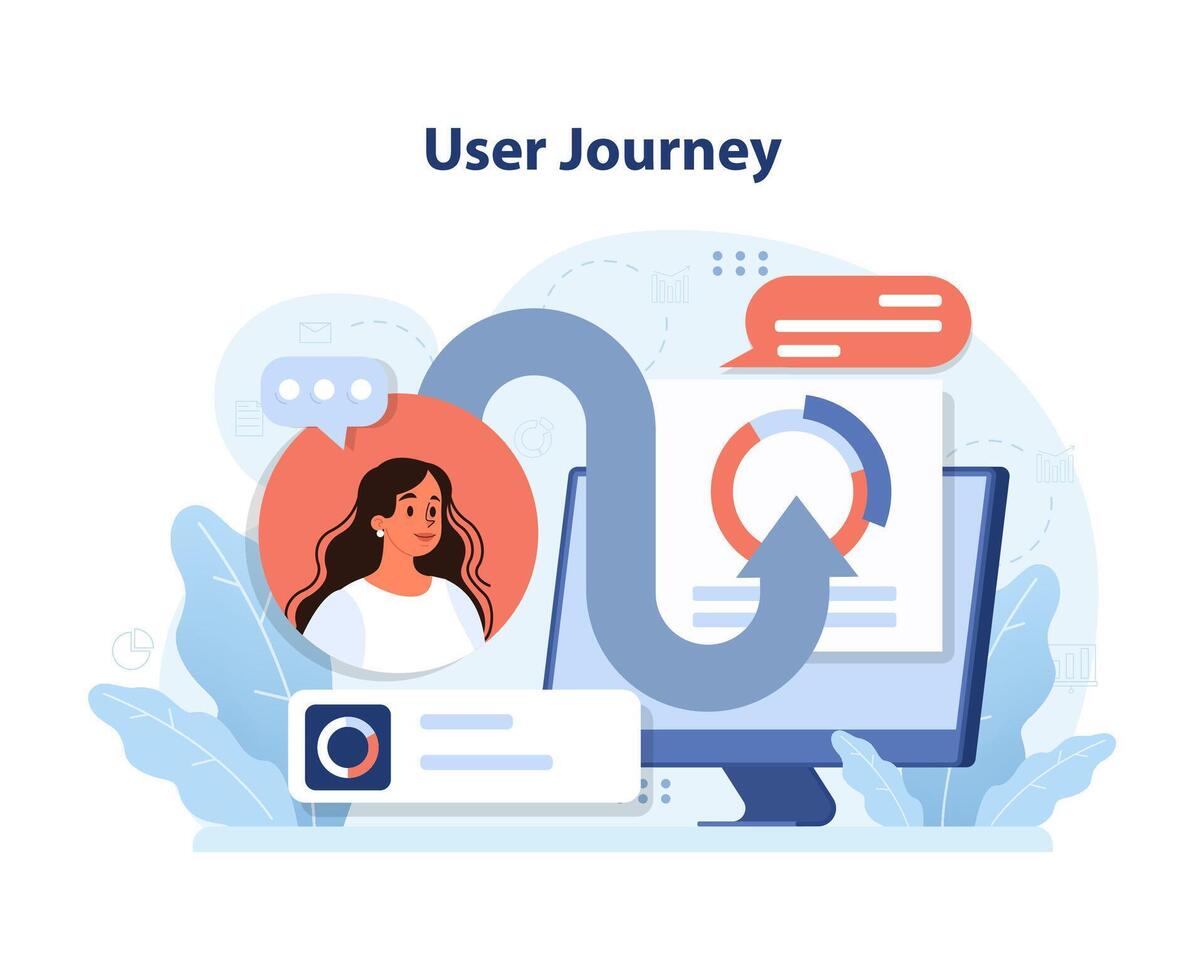 User Journey concept. Flat vector illustration