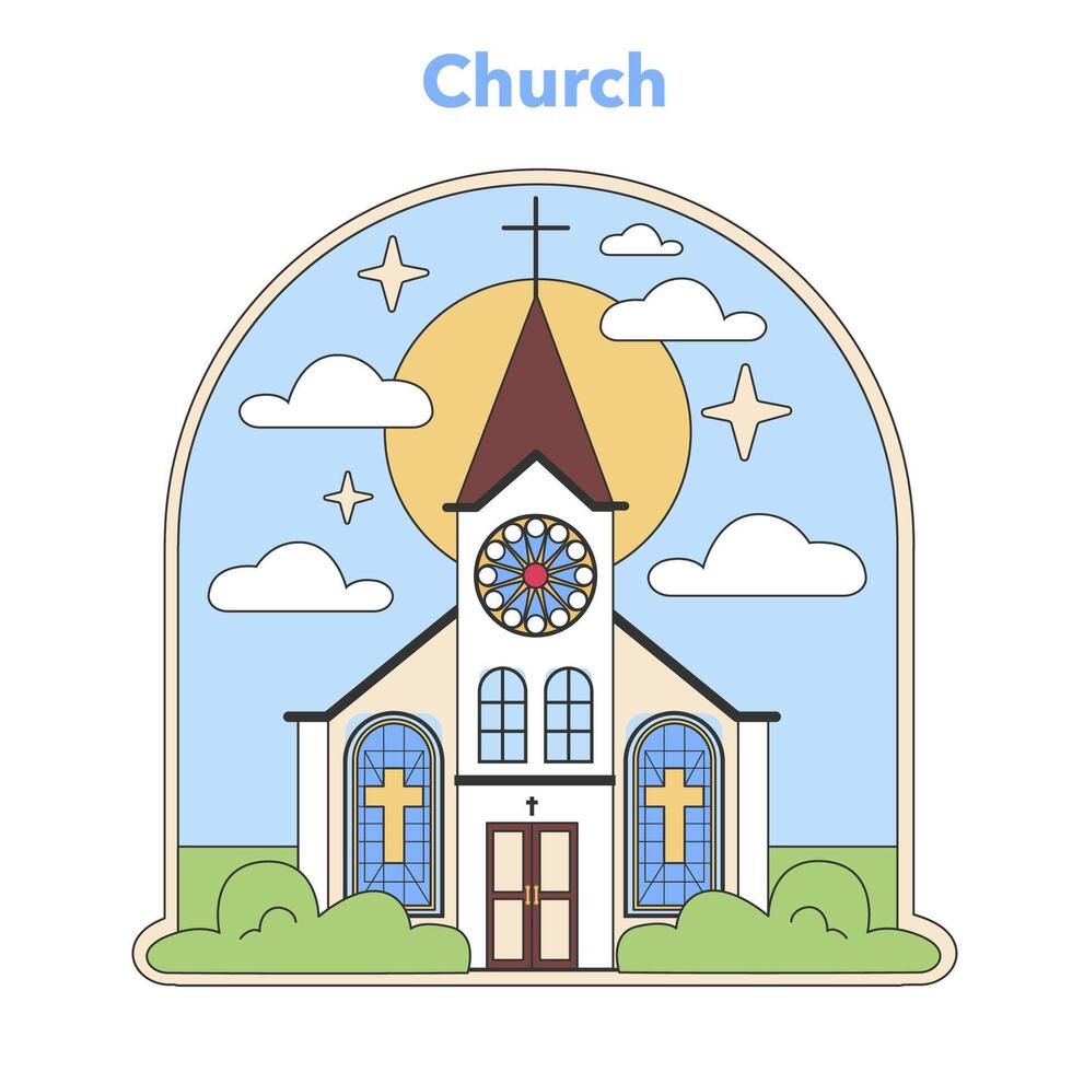 Church vector icon. Flat vector illustration