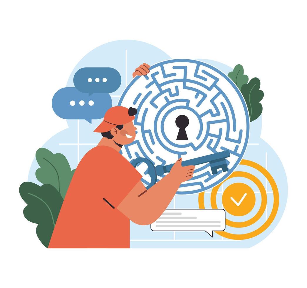 problema resolviendo valor. plano vector ilustración