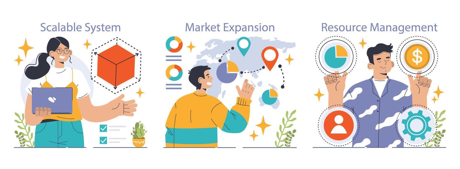 Scaling Strategy concept. Flat vector illustration