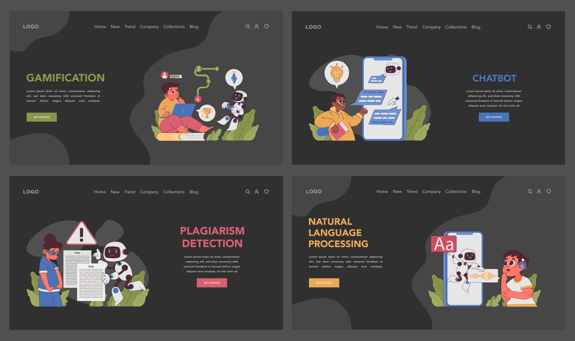 AI in Education set. Flat vector illustration 41174558 Vector Art at ...