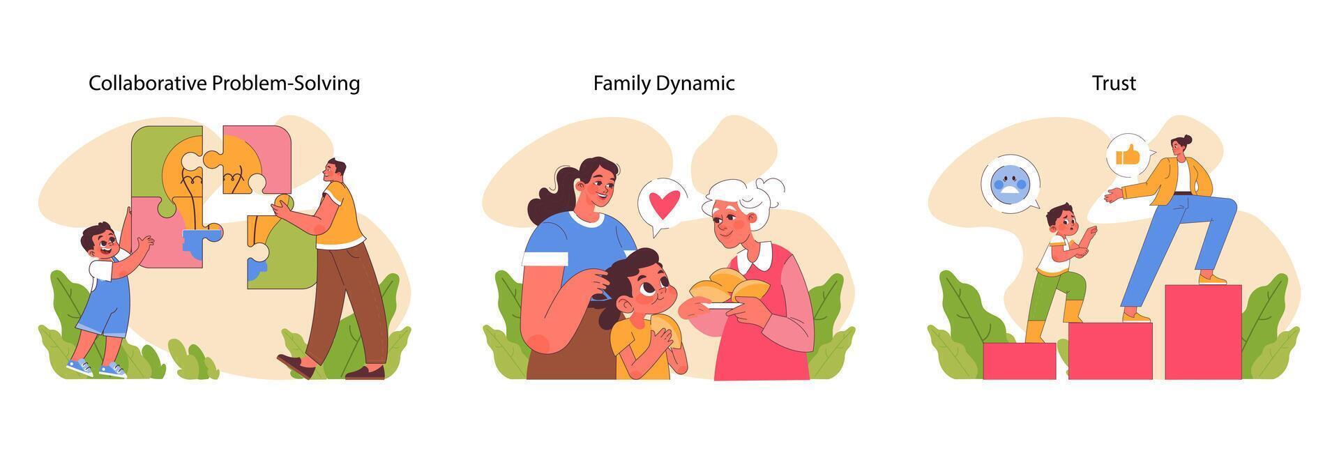 Conflict Resolution set. Flat vector illustration