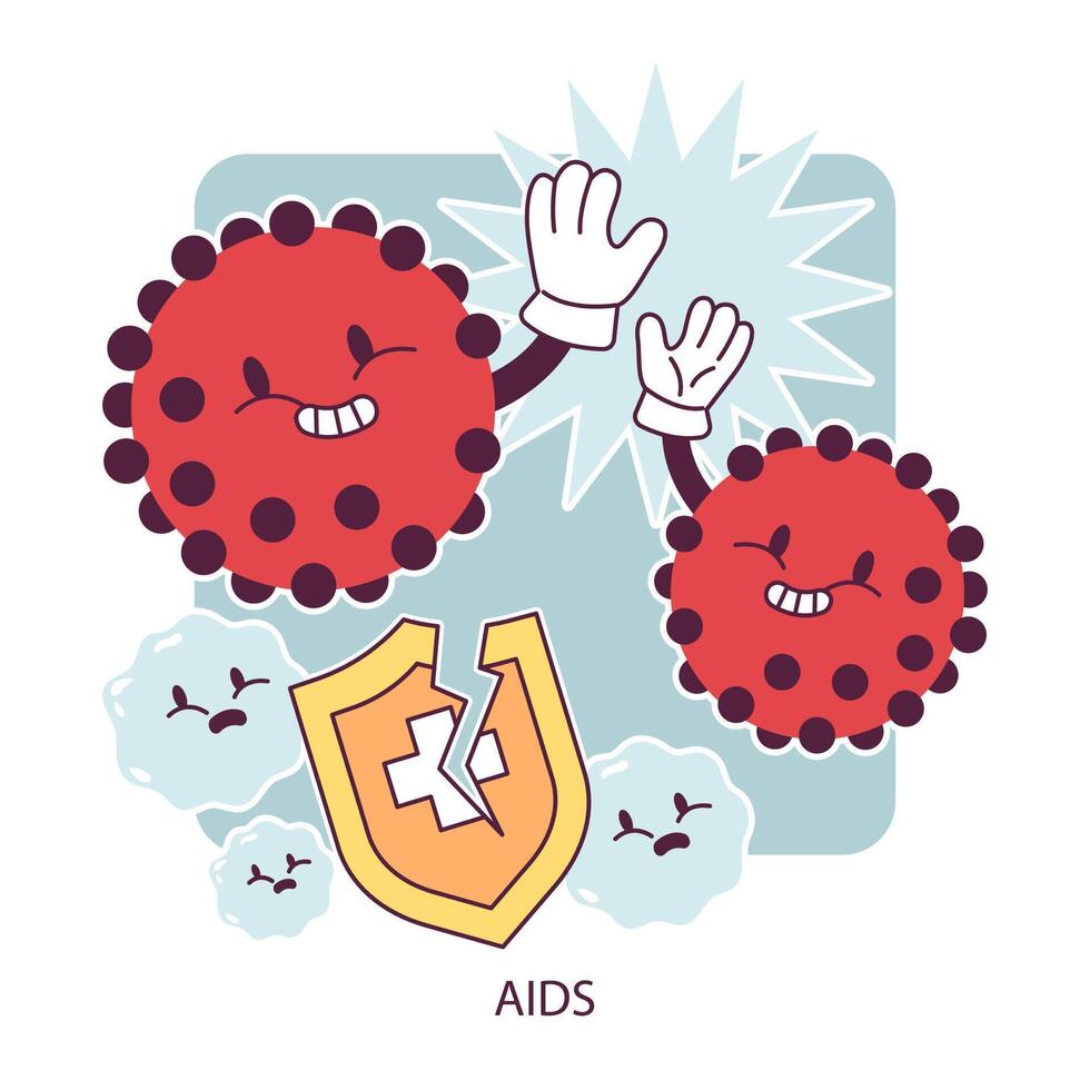 World AiDs day. HIV cells, immunodeficiency virus transmission and immune vector