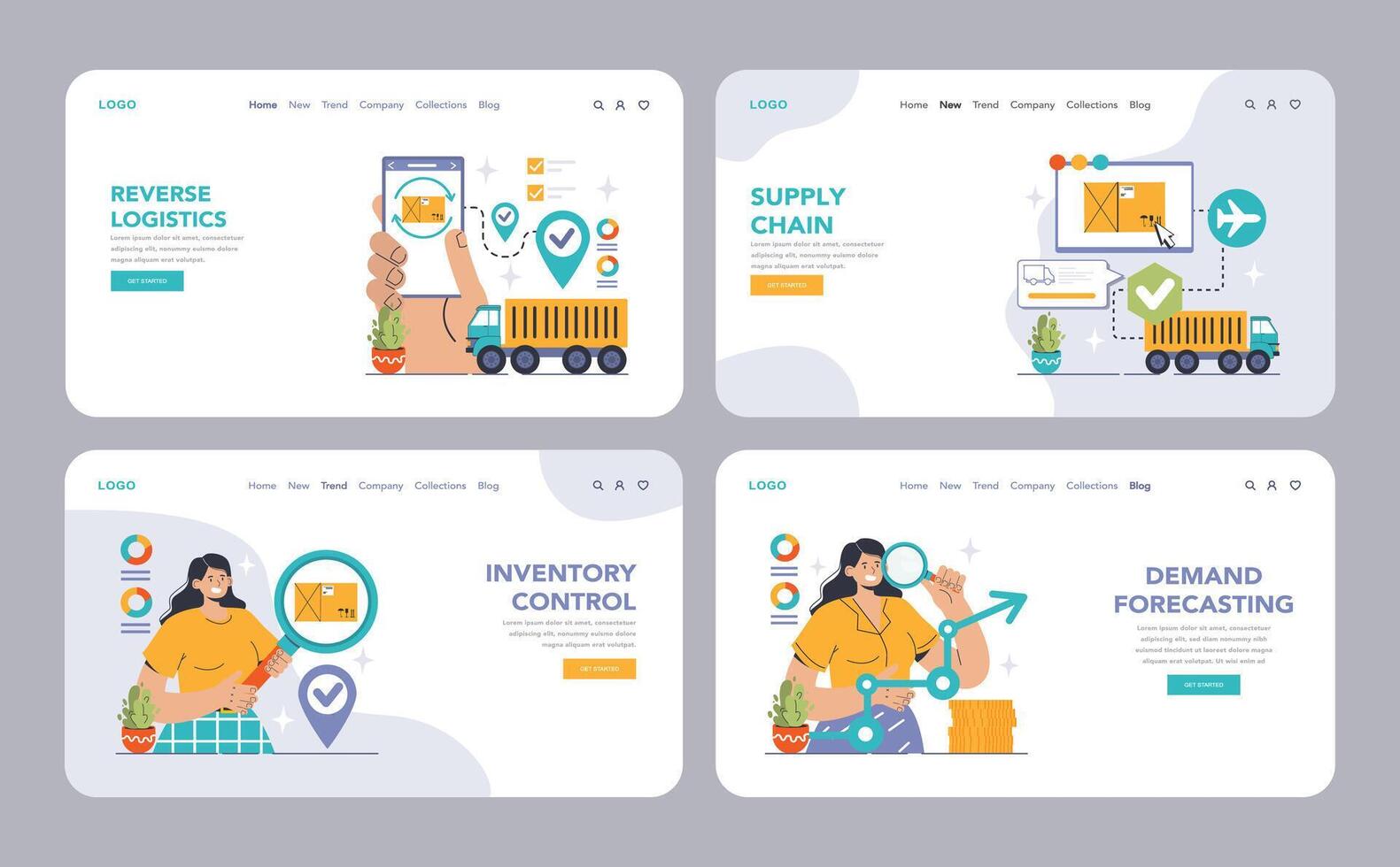 Logistics concept. Flat vector illustration