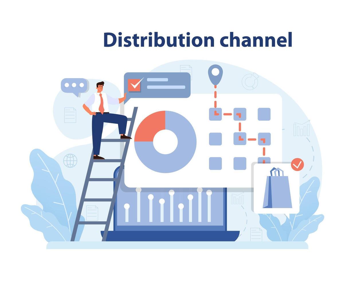 Market penetration concept. Flat vector illustration.