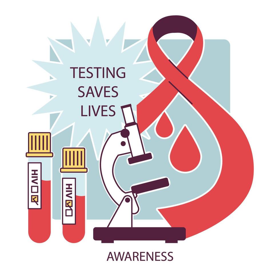 World AiDs day. HIV, immunodeficiency virus transmission, laboratory vector
