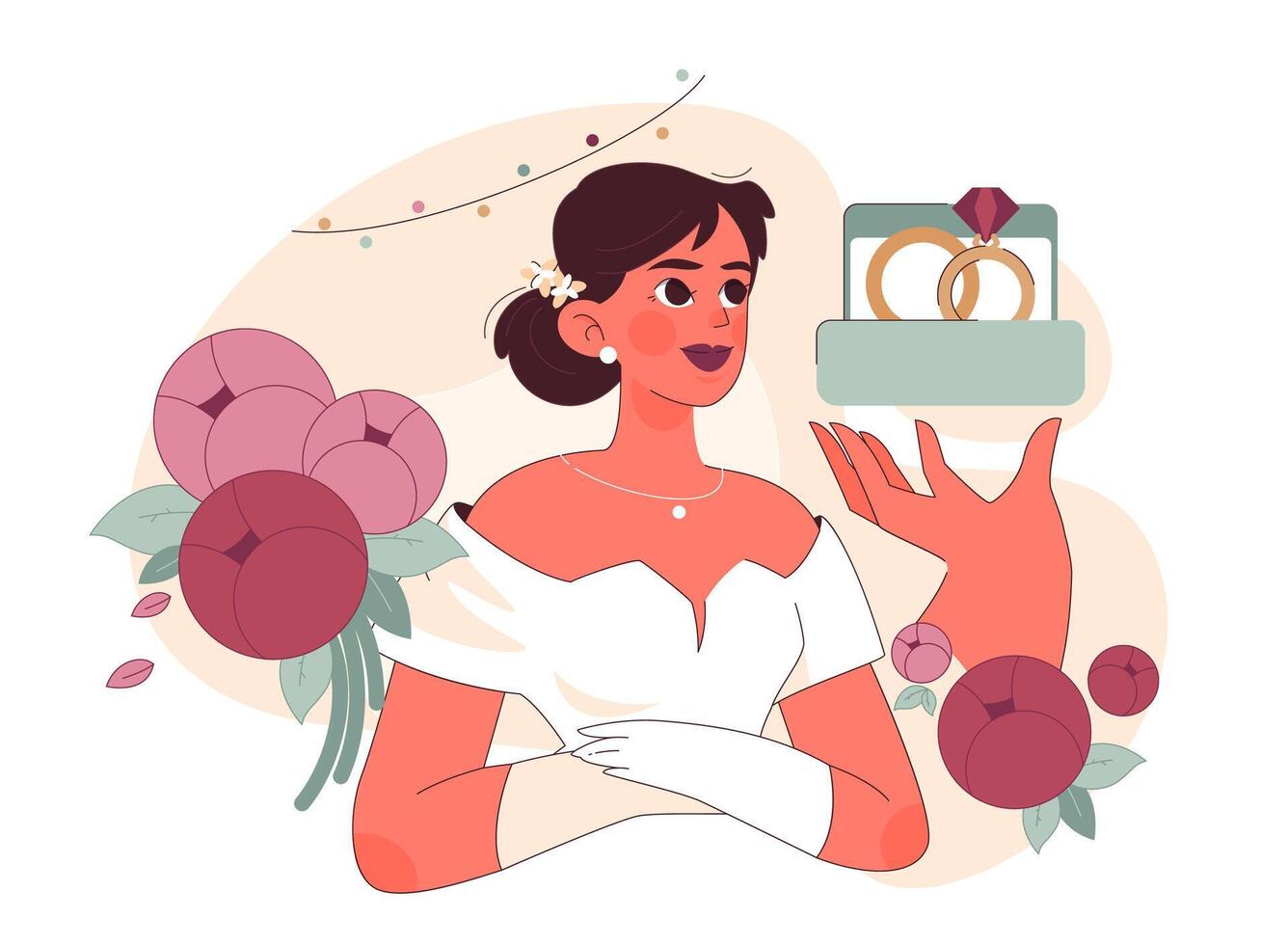 Bride concept. Flat vector illustration.