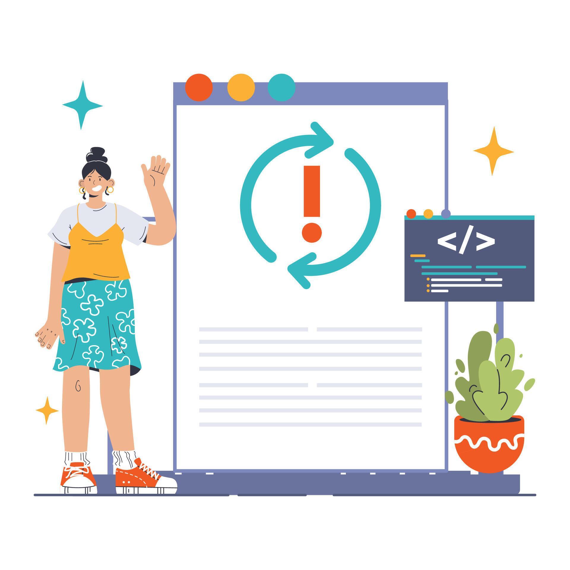 Software testing. Code testing and debugging. IT specialist searching ...