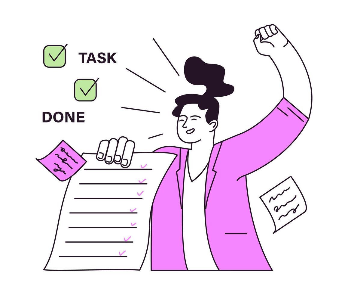Employee efficiency. Business employee productive multitasking. Time management vector