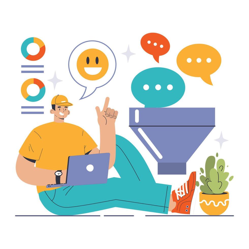 Customer feedback. Consumer reviews public exchange. Sharing vector