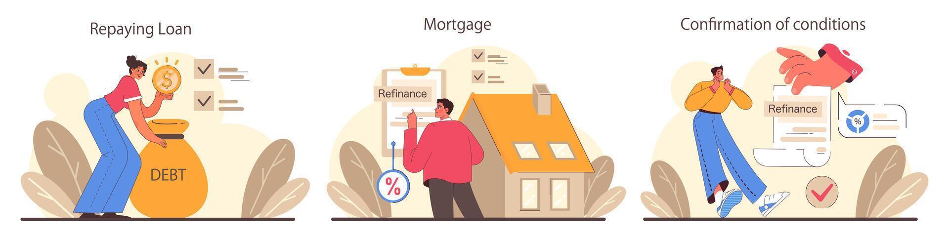 refinanciar proceso colocar. préstamo Velocidad reducción a prestador acuerdos. vector