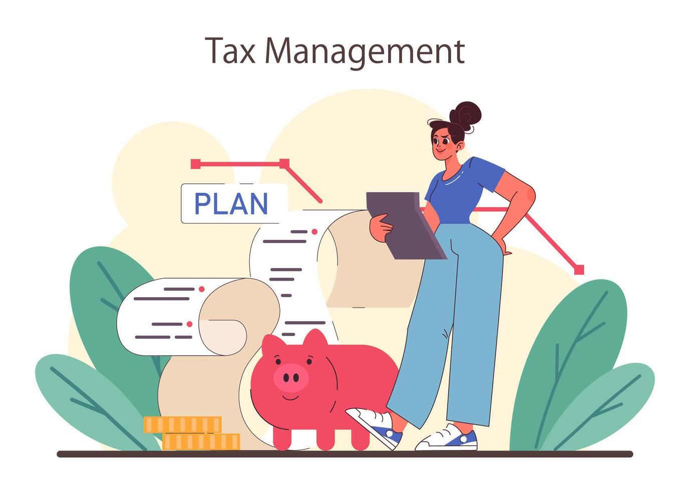 Tax optimization. Financial efficiency, budgeting and economy idea vector