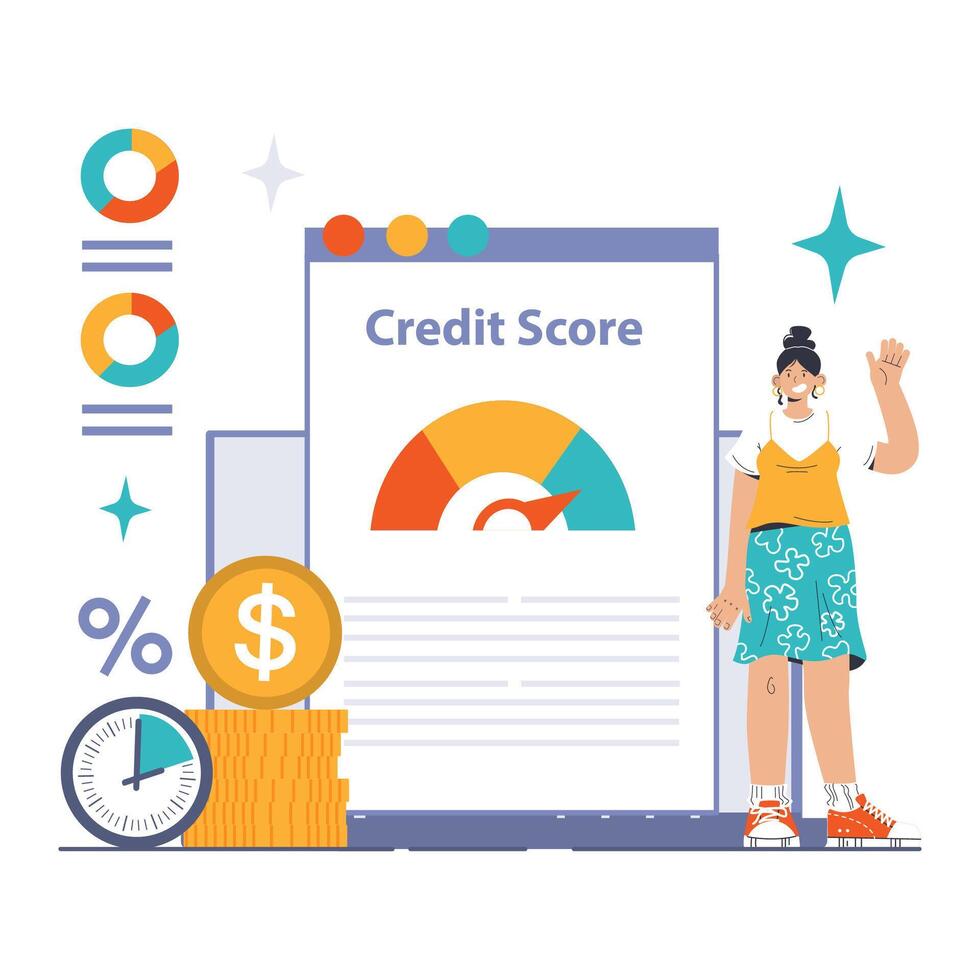 Debt management. Organization, tracking and paying off debts. Financial vector