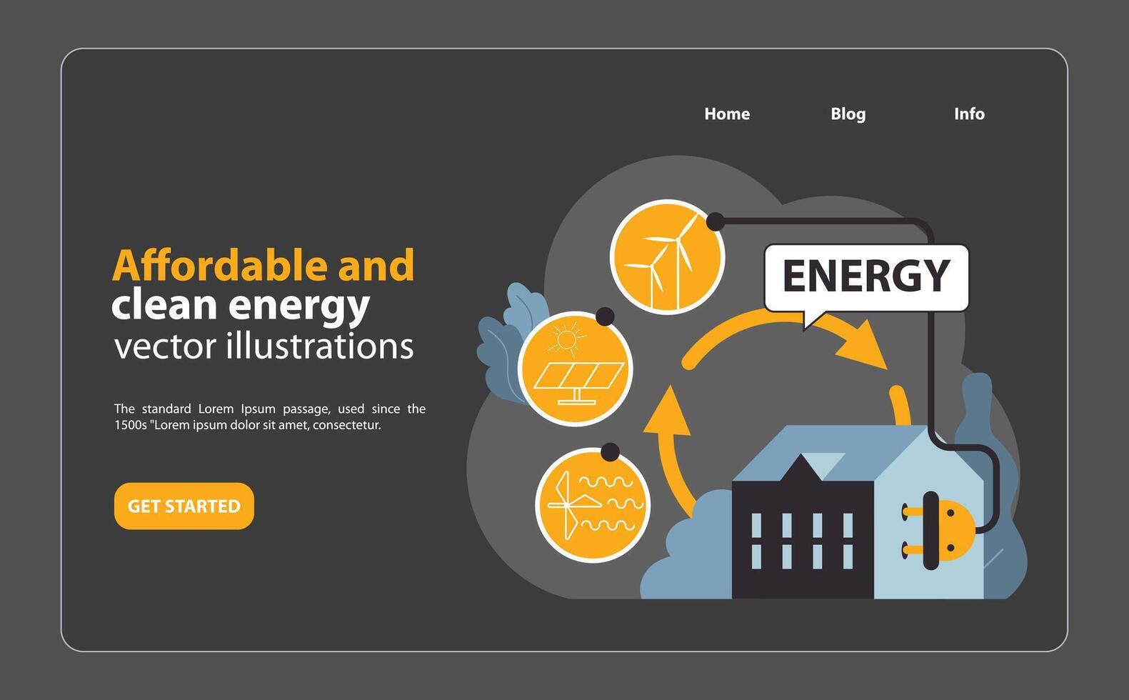 SDG or sustainable development goal night mode or dark mode vector