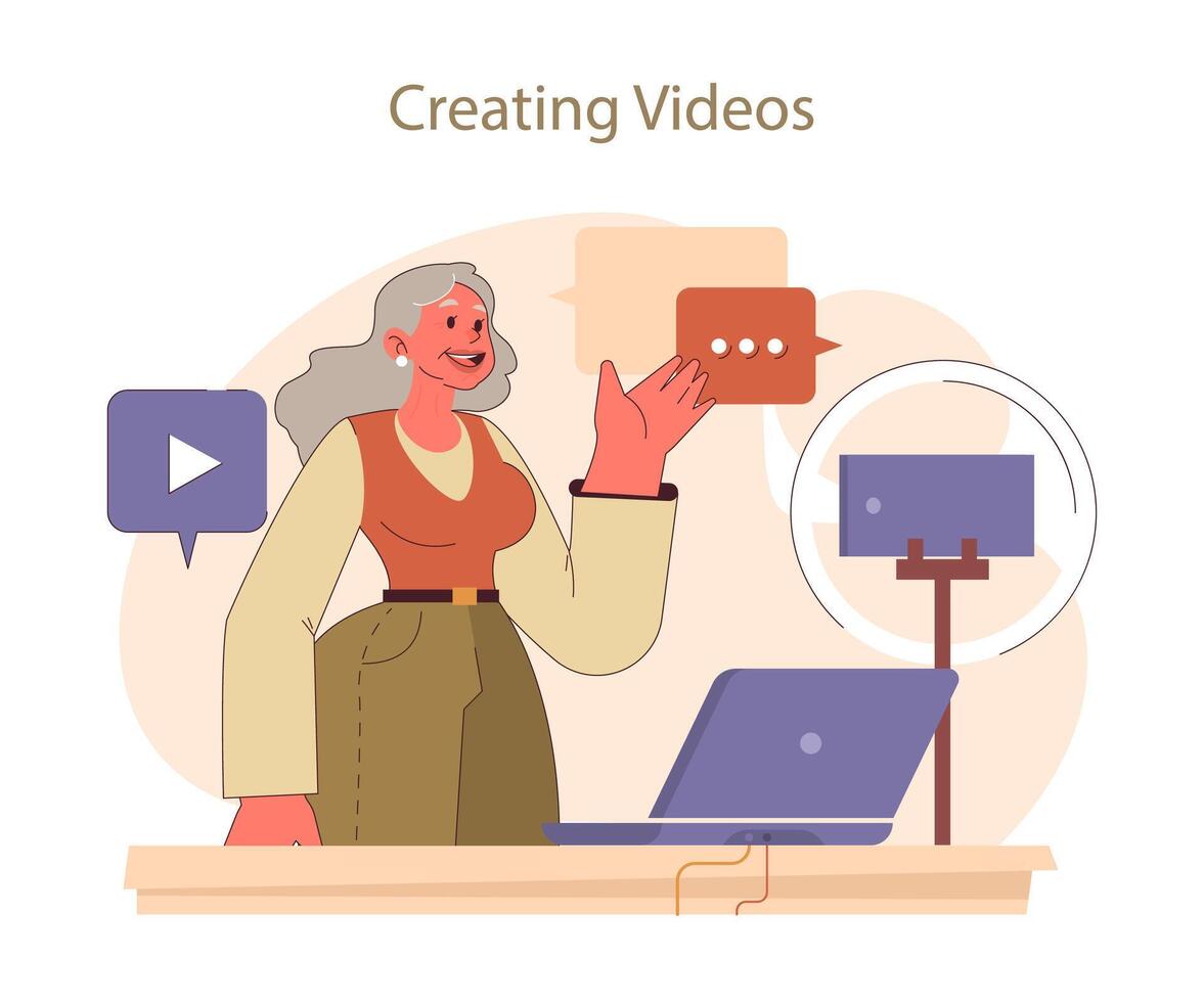 Creating Videos concept. vector