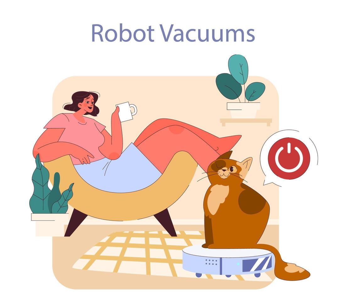 Robot Vacuums concept. vector