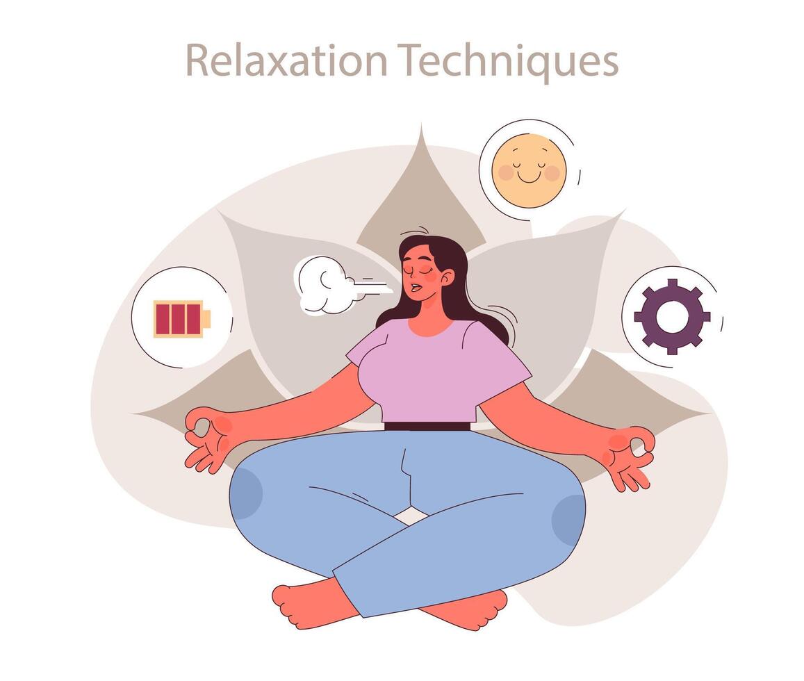 Relaxation techniques concept. vector