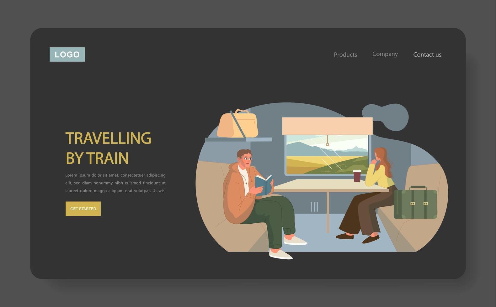 Relaxed Travel by Train. vector