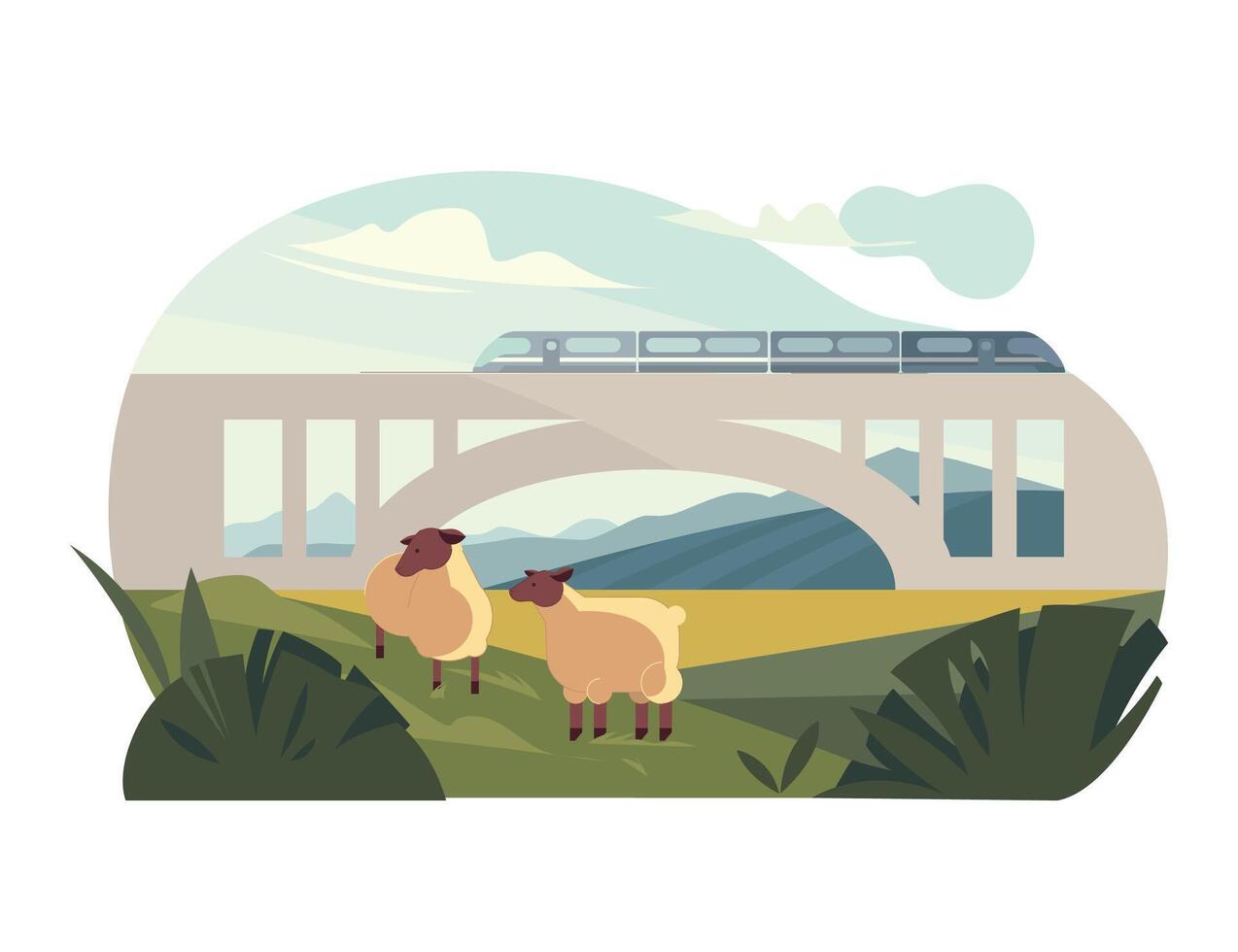 Travelling by Train vector