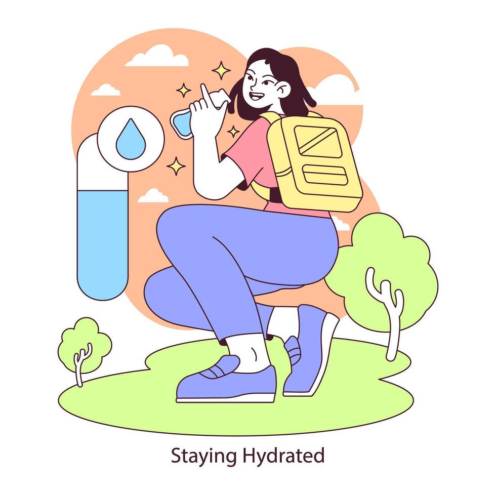 Hydration focus concept. Flat vector illustration.