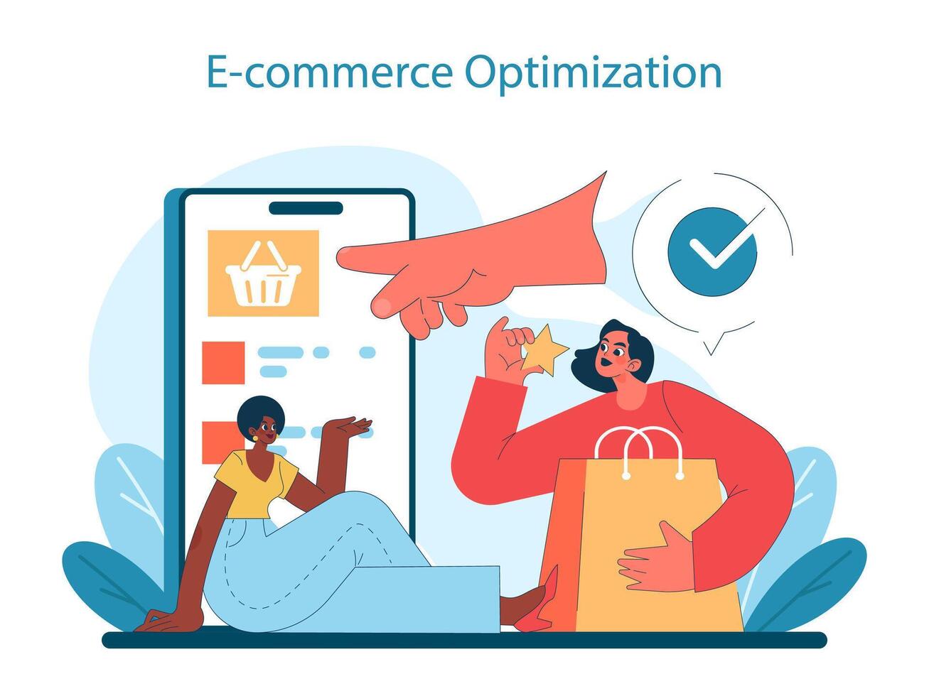 Marketing 5.0 concept. Enhancing online shopping experience vector