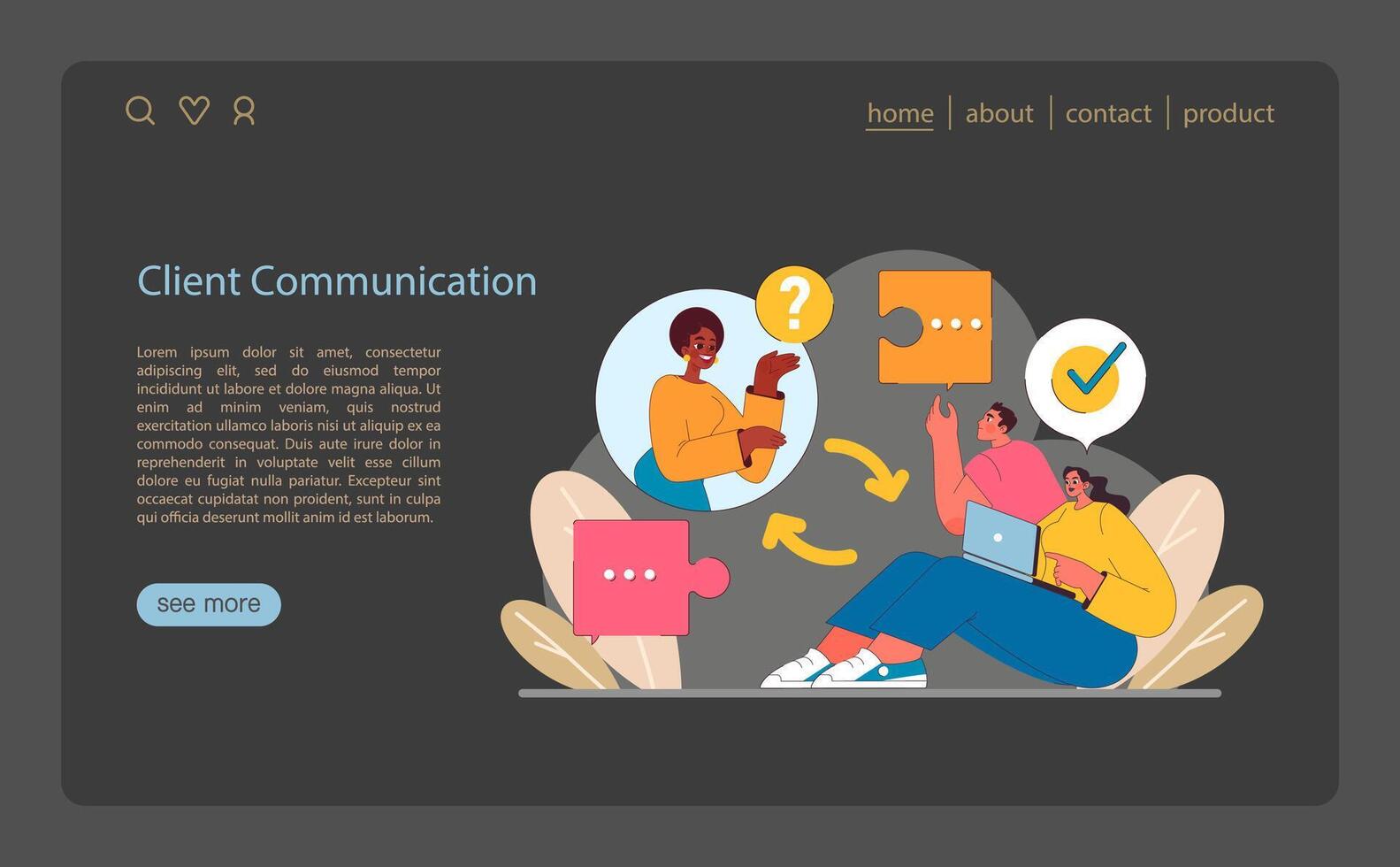 Client Communication in IT project management. Demonstrates active engagement. vector