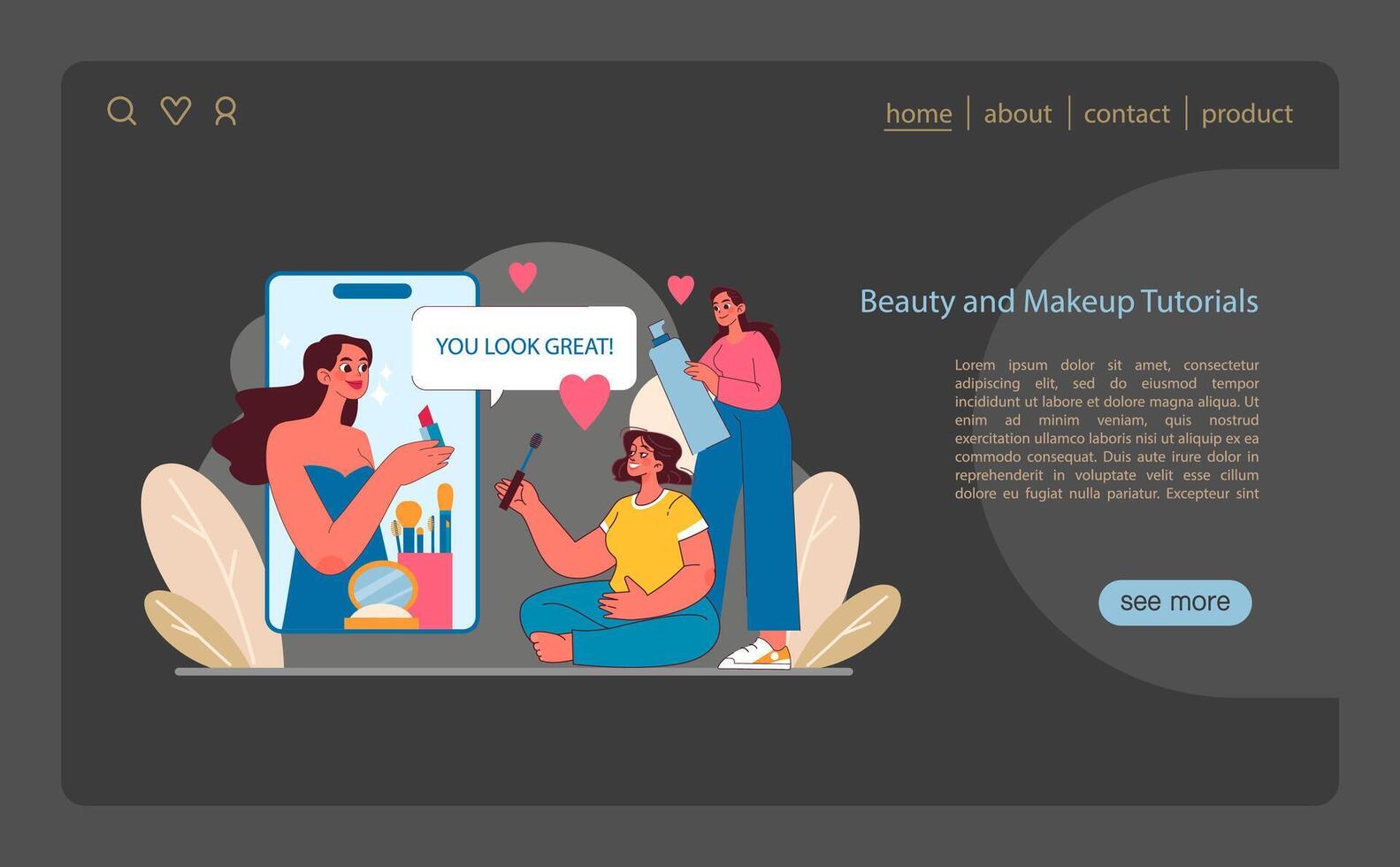 Beauty and Makeup Tutorials concept. Enhancing natural beauty with expert tips and tricks. vector