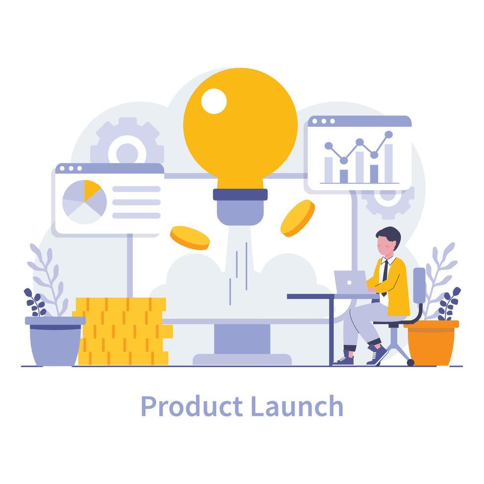 Product development concept. Flat vector illustration.