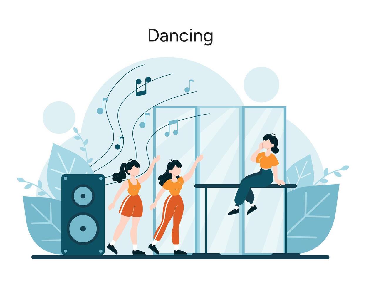 Dancers move to the beat, sharing the delight of music vector