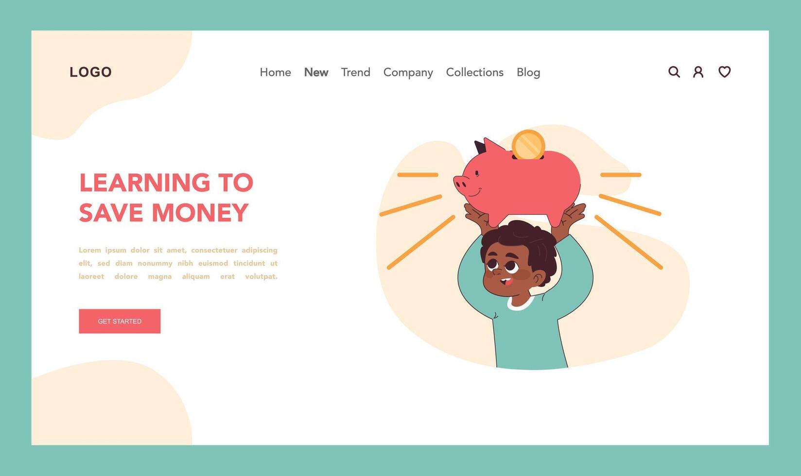 Savings Beginnings concept. Flat vector illustration