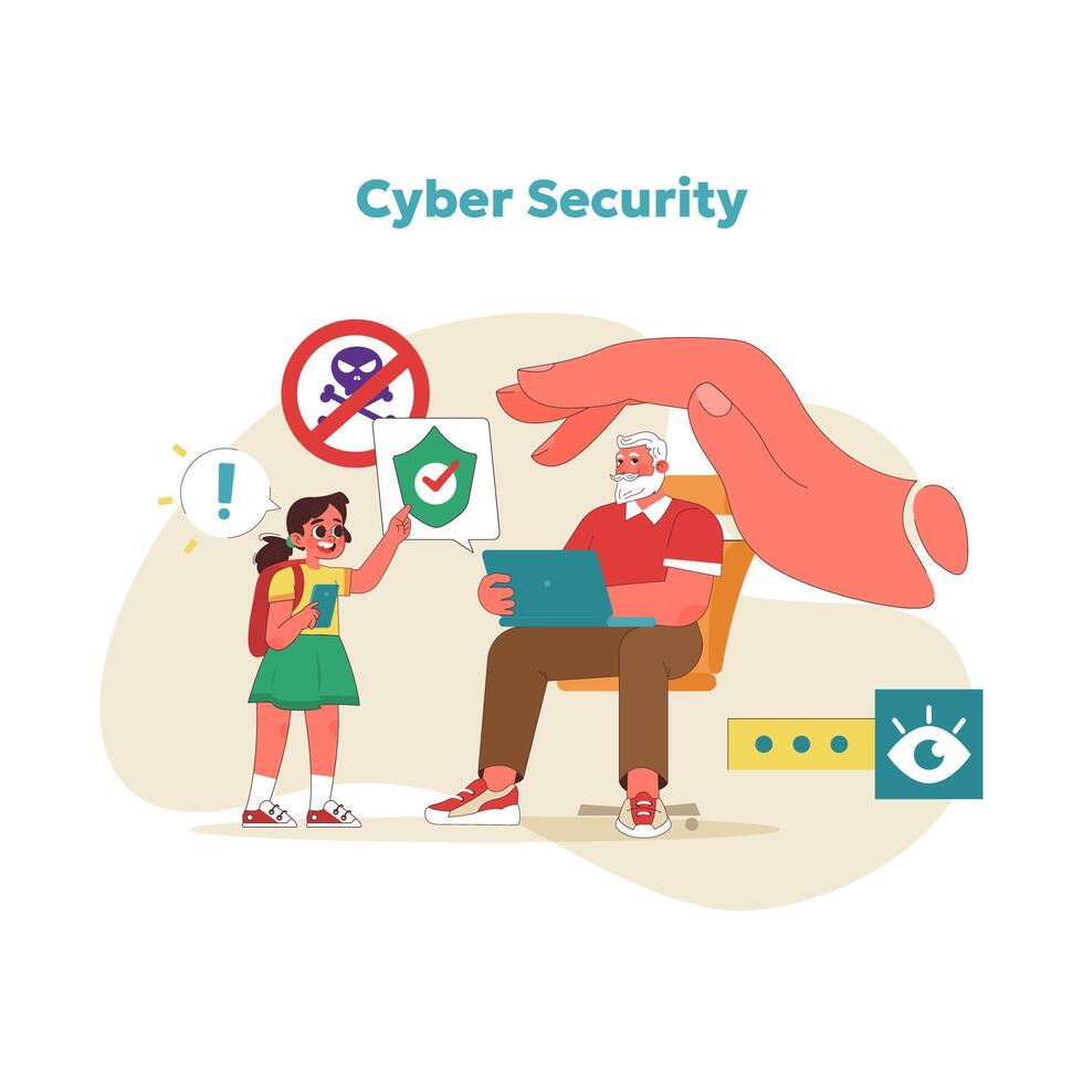 Online safety concept. Vector illustration