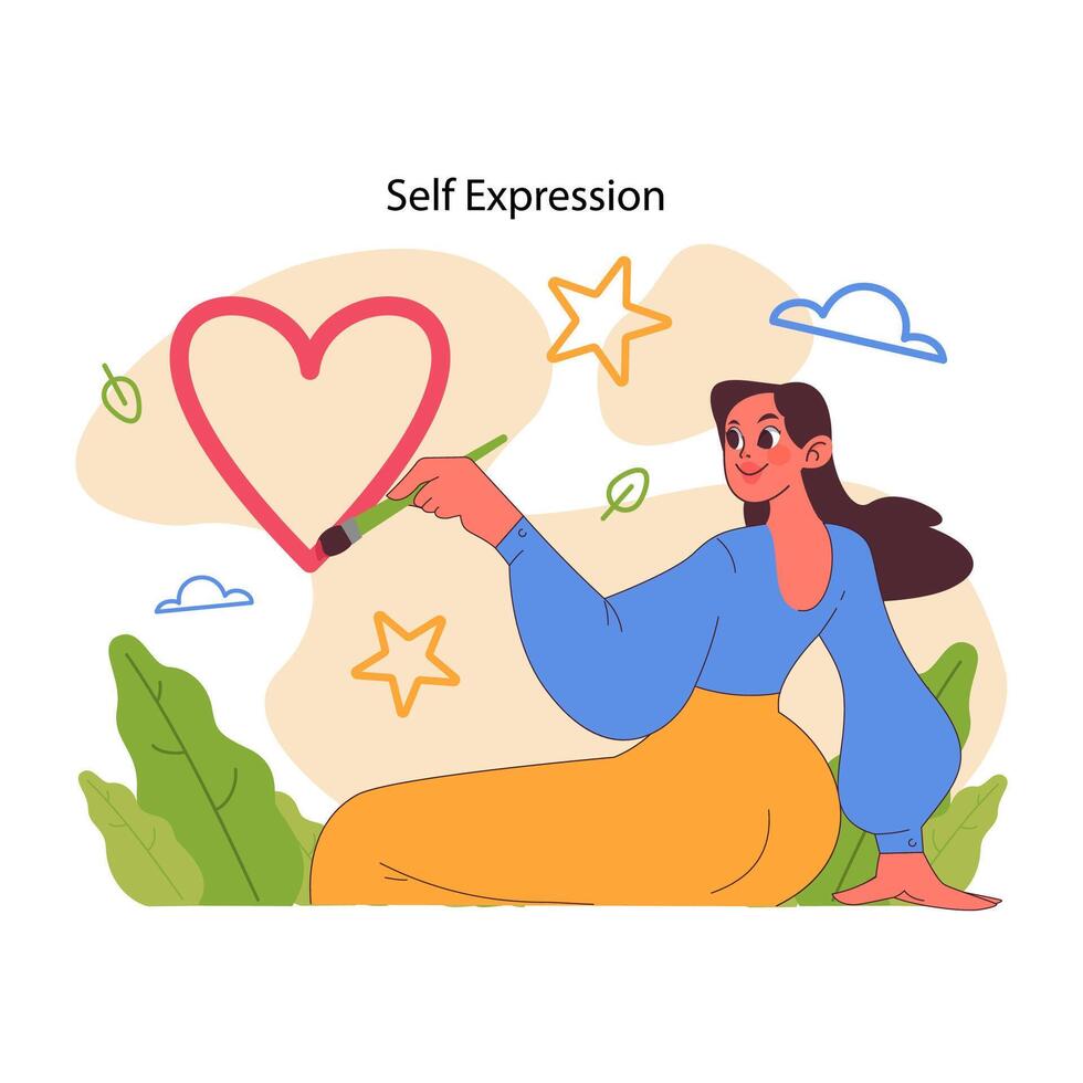 Self expression concept. Flat vector illustration