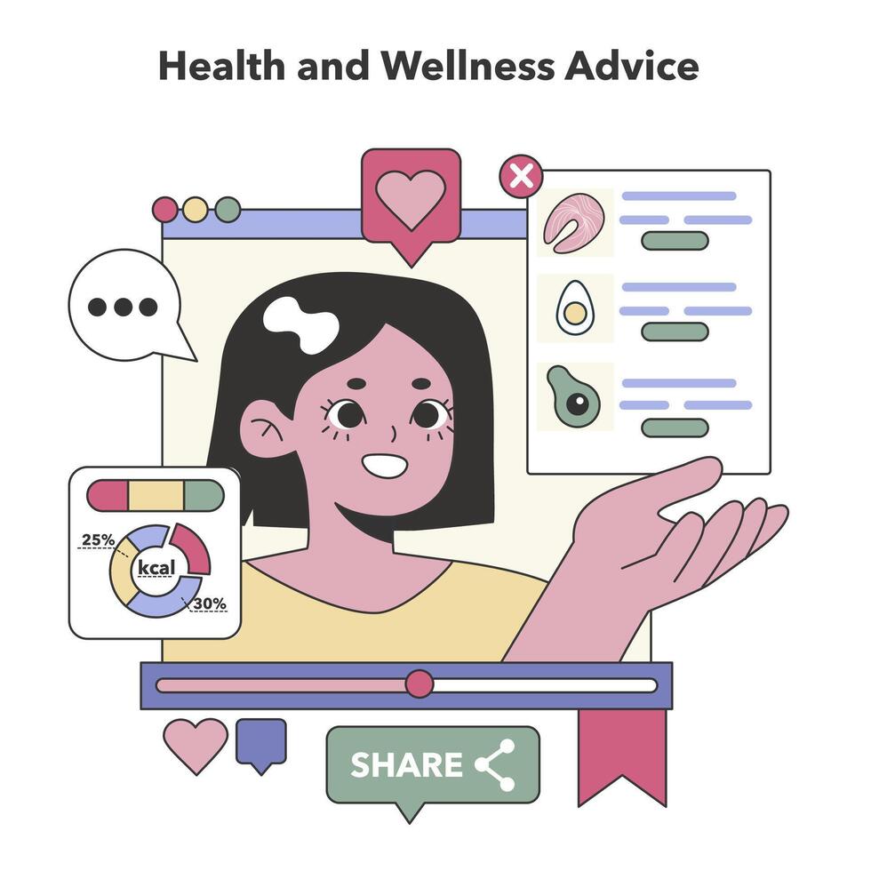 Health and Wellness Advice theme. Flat vector illustration